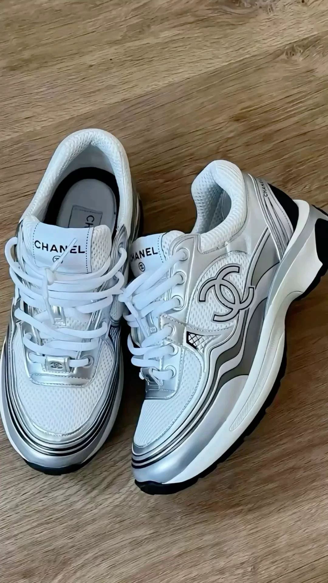 Chanel Sneakers Silver
